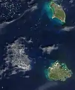 Photo satellite de 2002 de Barbuda-et-Antigua.