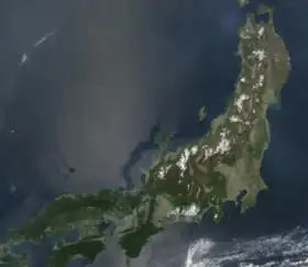 Photo satellite de Honshu.