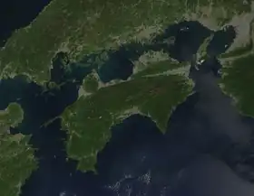 Image satellite de Shikoku.