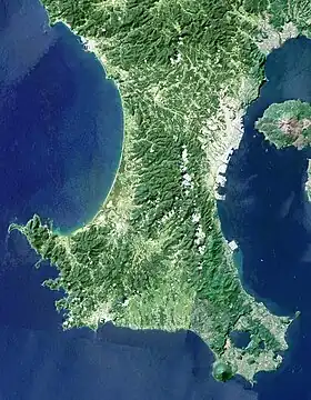 La péninsule de Satsuma par Landsat