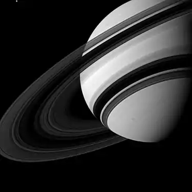 Les anneaux de Saturne vus depuis la face sombre (décembre 2012)