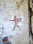 Peinture murale représentant un satyre tenant le thyrse, Ier s. av. J.-C., site archéologique de Baïes