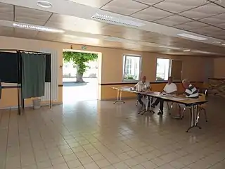 Saucourt, salle de vote, législatives du 18 juin 2017.