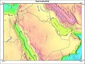 carte : Géographie de l'Arabie saoudite