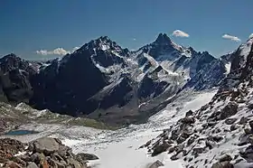 Saumspitze (à gauche) et Seeköpfe (à droite) depuis le Kuchajoch.