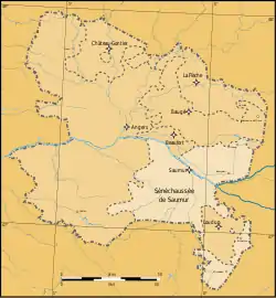 La sénéchaussée de Saumur en Anjou au XVIIIe siècle.