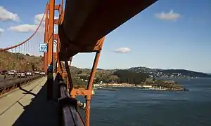 Sausalito et Tiburon vus depuis le pont du Golden Gate