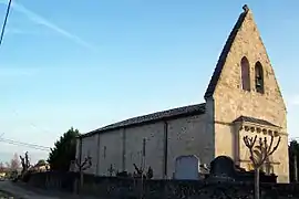 Vue nord-ouest sud de l'église Saint-Christophe du Puch (fév. 2012).
