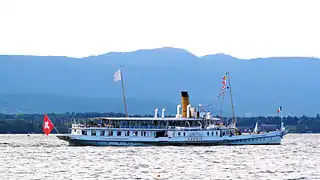 La Savoie, bateau Belle Époque sur le lac Léman à Genève.