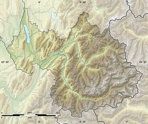 Carte physique du département de la Savoie
