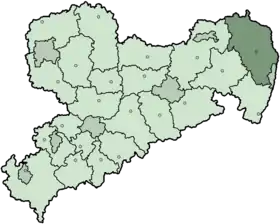 Localisation de Arrondissement de Haute-Lusace basse-silésienne