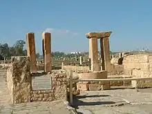 Ruines d'un pressoir romain en Tunisie.
