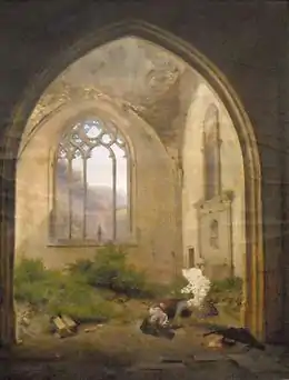 Scène dans une chapelle ruinée (sans date)