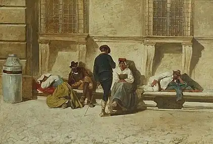 Scène de rue à Rome, 1878 (Huile sur toile ; 65 × 100 cm), Collection privée