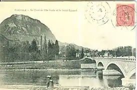 Grenoble - Le Pont de l'Ile Verte et le Saint Eynard