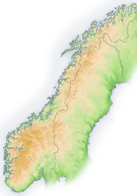 Carte des Alpes scandinaves.