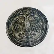 Aigle impérial bicéphale dans le sceau utilisé par Sigismond de Luxembourg en 1433.
