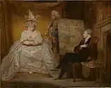 Scène de la pièce « Taste » de Samuel Foote, seconde moitié du XVIIIe siècle