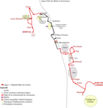 Schéma de la ligne 1 du réseau urbain J’yBus.