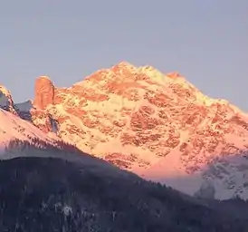 Le Schönegg, à gauche le Ramseider Scharte et le Sommerstein.