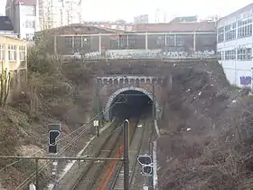 L'entrée du tunnel du Cinquantenaire.