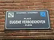 Plaque de rue « Eugène Verboekhoven ».