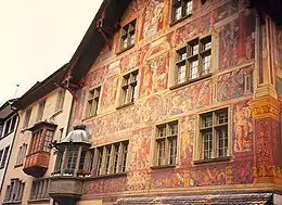 Tobias Stimmer : Haus zum Ritter, Fresques (1570)