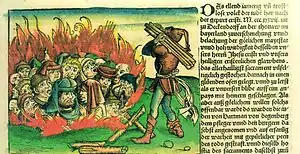 Juifs sur un bûcher en Allemagne, 1493.