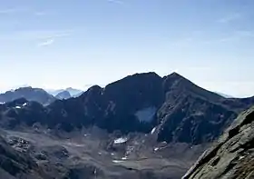 Vue du Scheiblehnkogel (sur la droite) depuis le nord-ouest.