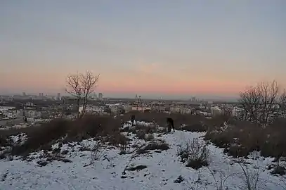 Panorama depuis Chtchekavitsa aujourd'hui, angle nord-est; le Podil résidentiel.