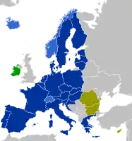 Actuel espace Schengen créé en 1985.