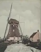 L'un des trois moulins de Schiebroek vers 1900, détruit en 1919