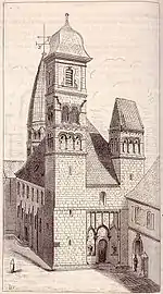L'église Sainte-Foy de Sélestat au XIXe siècle.