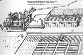 Le château et ses jardins reproduits par du Cerceau en 1576 (gravures par Louis-Henri Brévière).