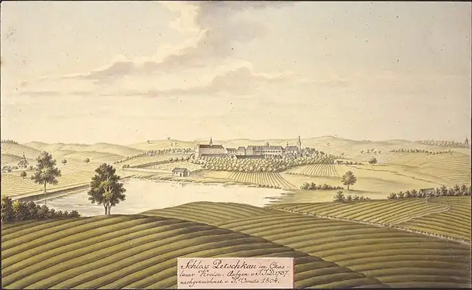 Château de Červené Pečky en 1804 par J. Venuto.