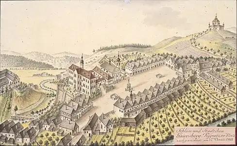 Le château et la ville, par Joann Venuto (1811).