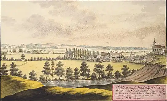 Byzhradec et son château en 1813, par Joann Venuto.