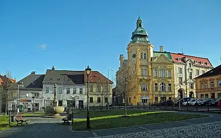 Šluknov : place de la Paix.