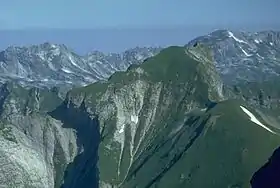 Vue du Himmeleck (premier plan à droite) depuis le sud.