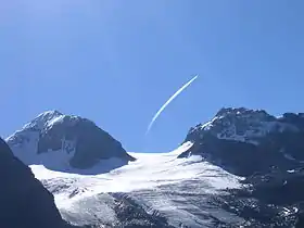 La Schneeglocke, vue du nord-est, dominant le glacier de Klostertal.