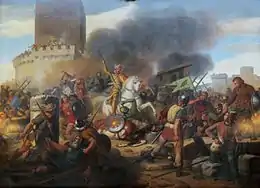 Le comte Eudes défend Paris contre les Normands. Tableau de Jean-Victor Schnetz.