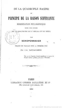 Image illustrative de l’article De la quadruple racine du principe de raison suffisante