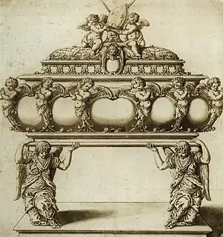 Projet de sarcophage en argent de saint Stanislas, vers 1630, le sarcophage a été détruit en 1657