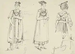 Études de costumes d'Offwiller (1859).