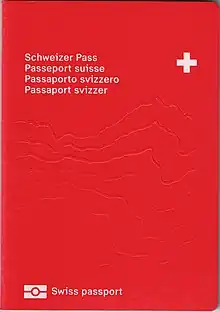 Couverture d'un passeport suisse