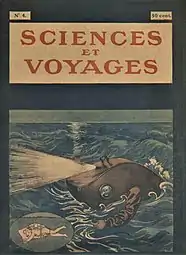 Couverture titrée Sciences et Voyages, avec l'illustration d'un homme revêtu d'une combinaison submersible.