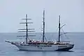 Le Sea Cloud II au mouillage en Martinique