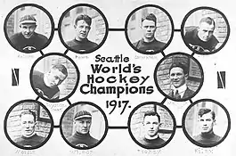 Photomontage de l'équipe championne en 1917.