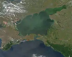 Image satellite de la mer d'Azov.