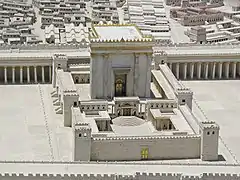 Reconstitution du Temple dans la maquette Holyland de Jérusalem, au Musée d'Israël., ou est abritédans le saint des saints l'Arche d'alliance